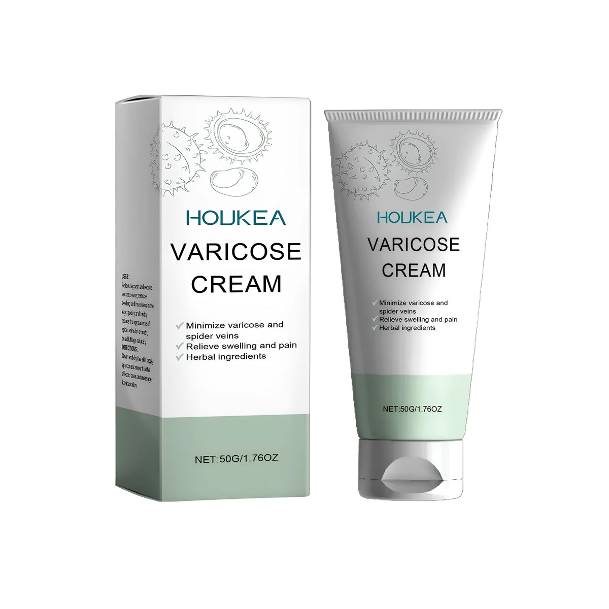 50g container of body soothing cream with mint, horse chestnut and centella asiatica.