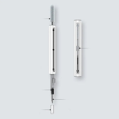 3-in-1 headphone cleaning pen with metal pick, sponge tip and brush for electronic device maintenance