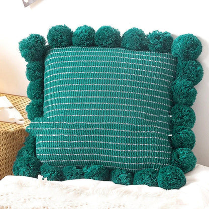 45cm square knitted throw pillow with removable cover in Nordic style