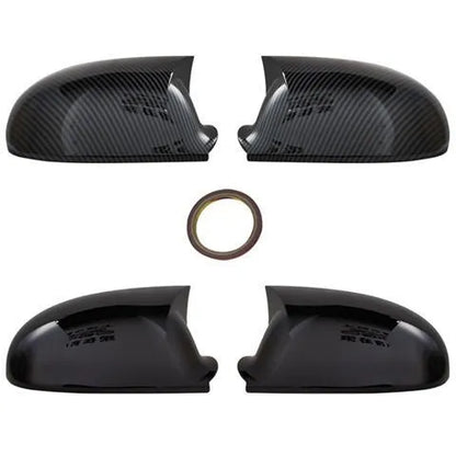 Pair of Horn Bright Black plastic outer reflector shells for Volkswagen Sagitar 2006-2011.
