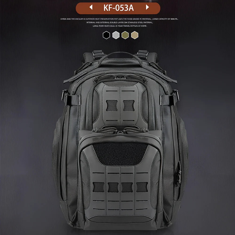 45L camouflage tactical backpack with multiple compartments for mountain climbing gear