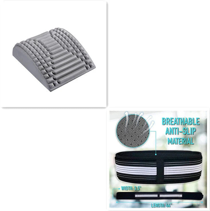 Premium back stretcher pillow with acupressure design to relieve neck, lumbar, and sciatica pain