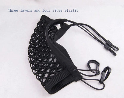 Elastic Car Pet Fence in black, high-strength nylon mesh for dog safety