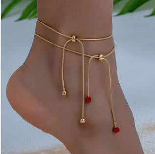 Elegant adjustable silver foot jewellery for girls with unique rhombus design