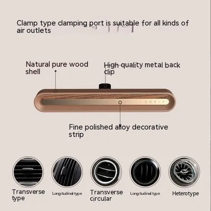 87.5cm long car vent clip aromatherapy ornament in walnut and metallic grey colours