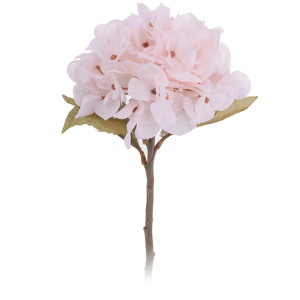36cm artificial hydrangea branch with 16cm flower heads in coffee brown colour