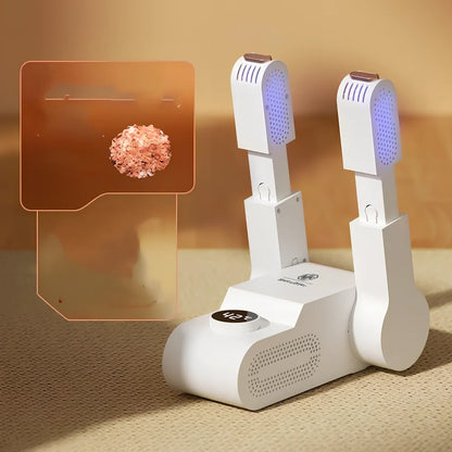 Household shoe dryer with telescopic design showing UK plug and 1.3m cord for footwear drying