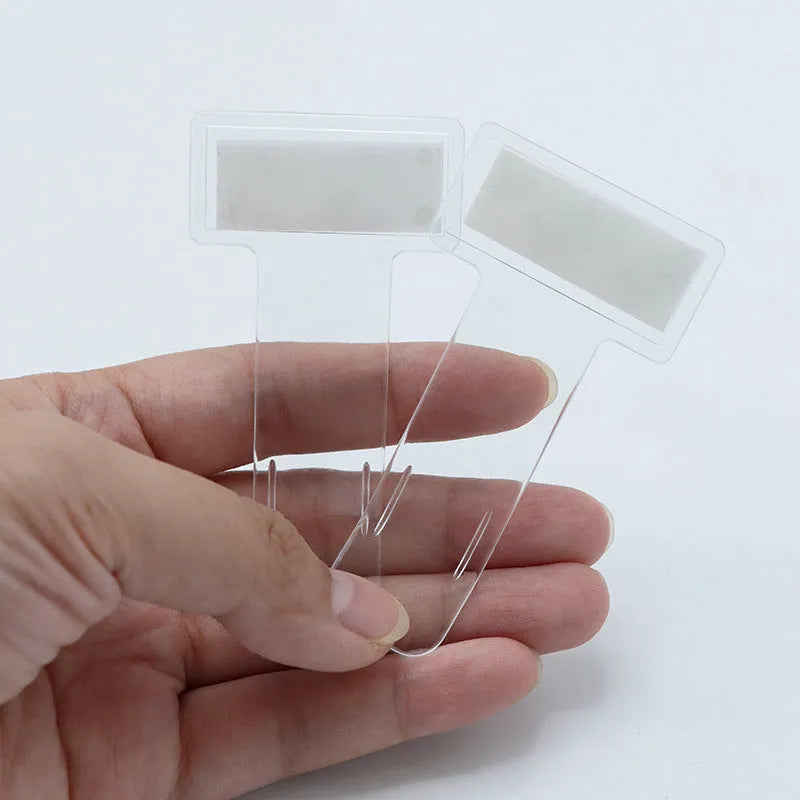 Clear plastic parking ticket holder, transparent document folder, 7.4 x 3.95 x 0.10 cm