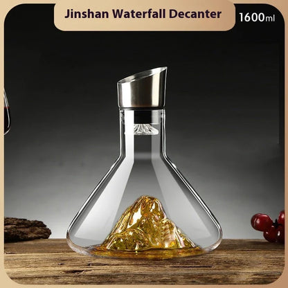 Elegant lead-free crystal glass wine decanter with iceberg-inspired design, enhancing the flavor and aroma of your favorite wines