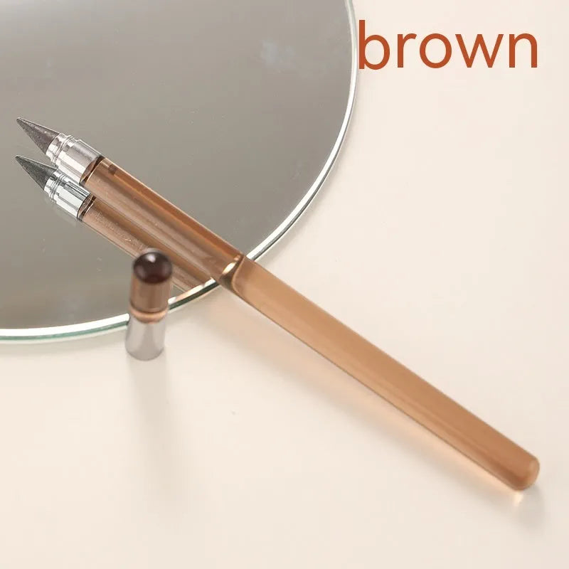 Transparent acrylic eternal pencil with alloy writing tip shown in multiple colour options