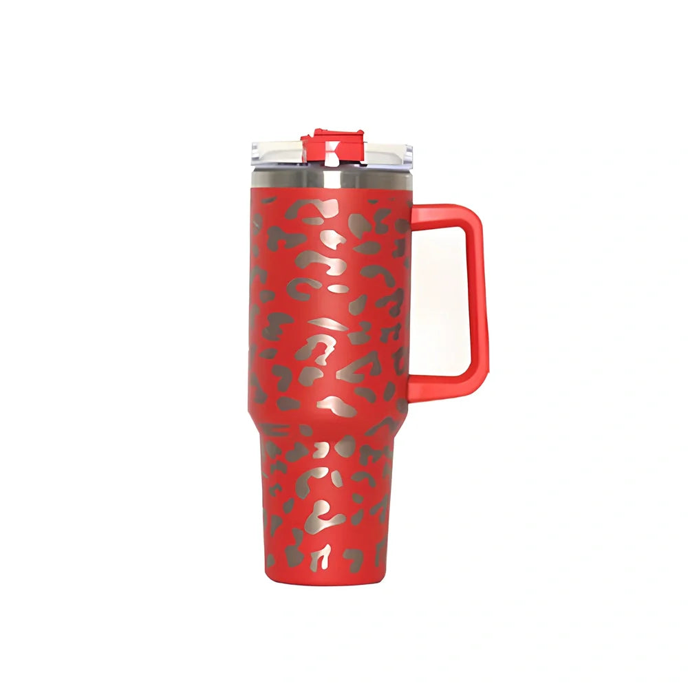 304 stainless steel vacuum cup with double-wall insulation showing 40oz capacity and 26cm height dimensions