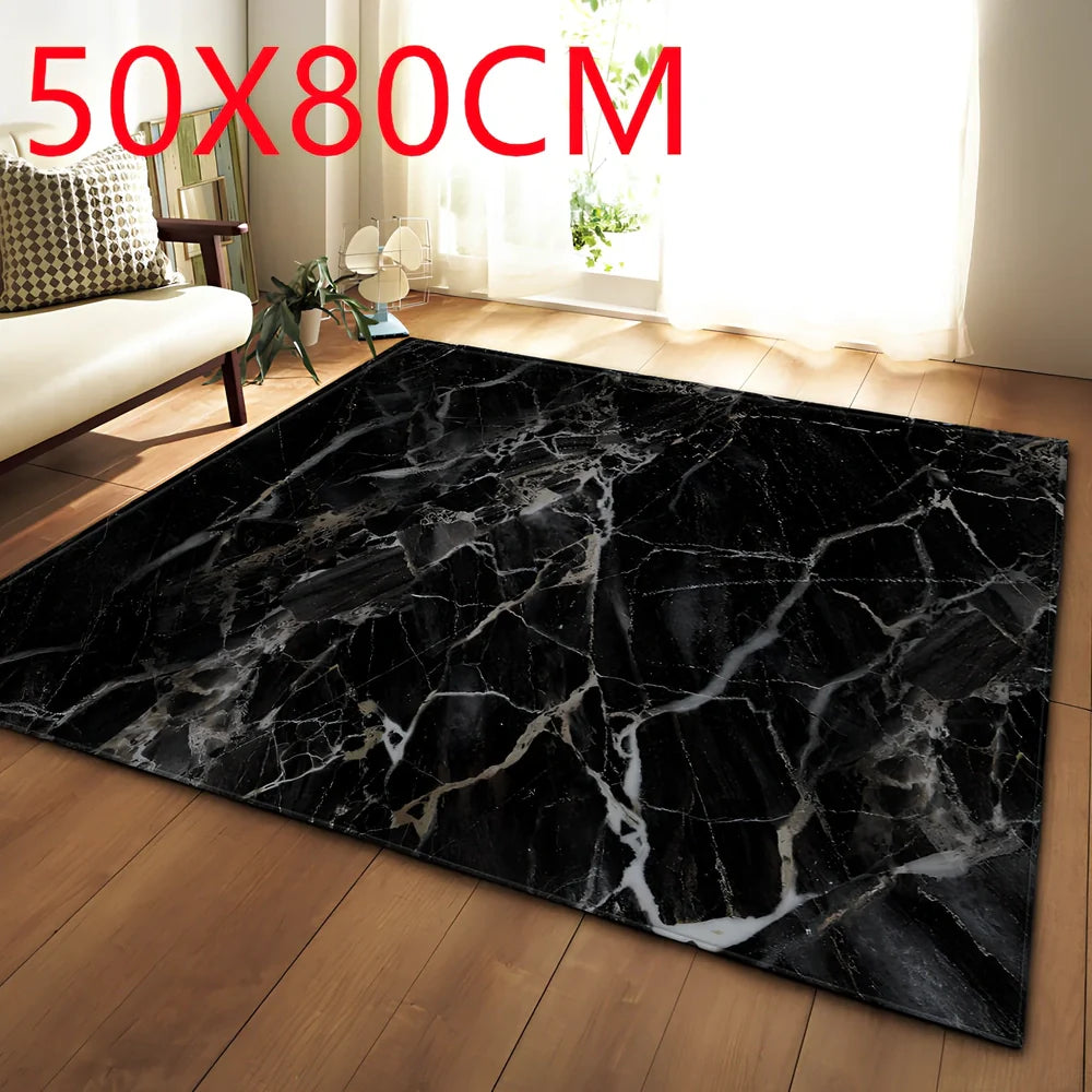 Polyester marble pattern carpet in 121.9x160cm and 50x80cm sizes for floor protection