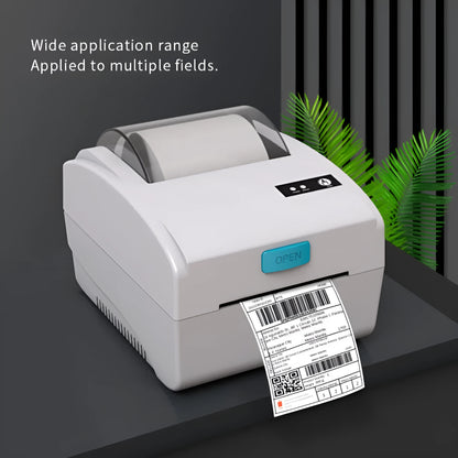 White thermal label printer with Bluetooth and USB connectivity for shipping labels