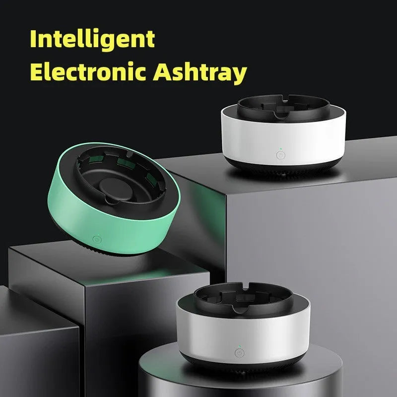 Portable automatic air purifier ashtray with negative ion technology for smoke removal