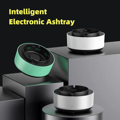 Portable automatic air purifier ashtray with negative ion technology for smoke removal