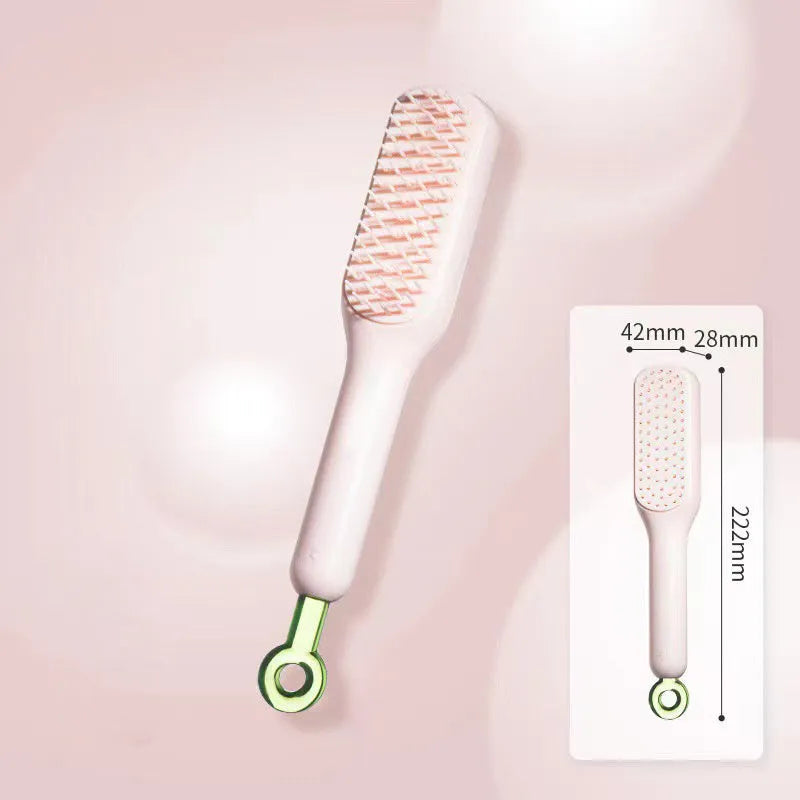 Dual-sided small dog grooming brush showing pin brush and soft bristle brush sides, in blue colour.