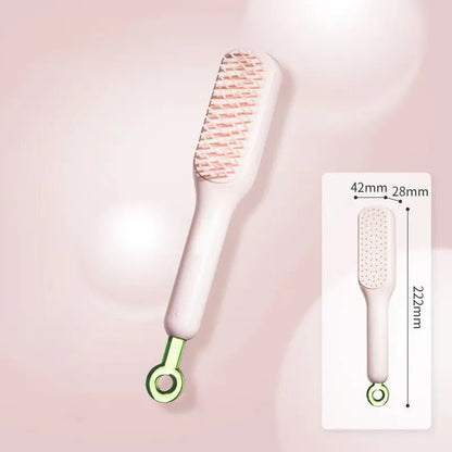 Dual-sided small dog grooming brush showing pin brush and soft bristle brush sides, in blue colour.