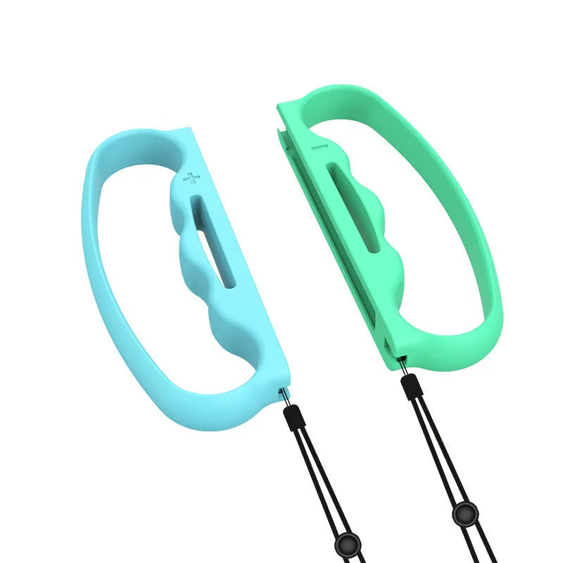 Nintendo Switch Joy-Con hand strap grips in black, blue-red and blue-green colours