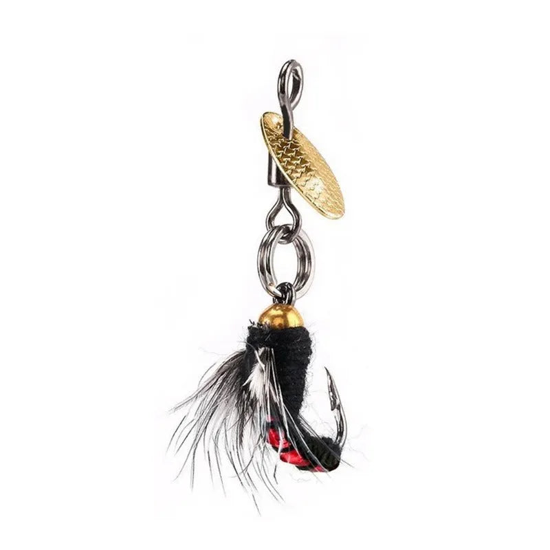 Bionic poisonous mosquito fishing hooks with spinning sequins in multicolor designs