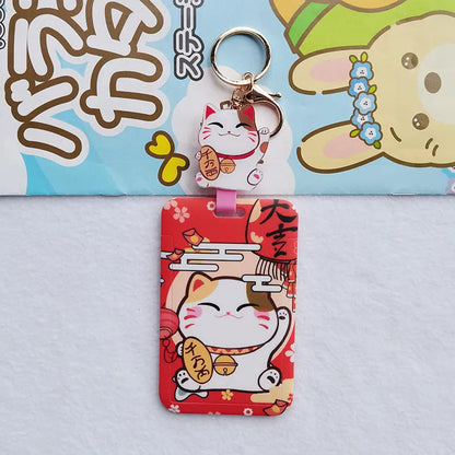 Lucky Cat plastic ferrule pendant and card sleeve set for blessing certificate display