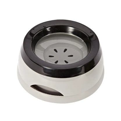 Grey floating anti-spill pet water bowl with 750ml capacity for dogs and cats