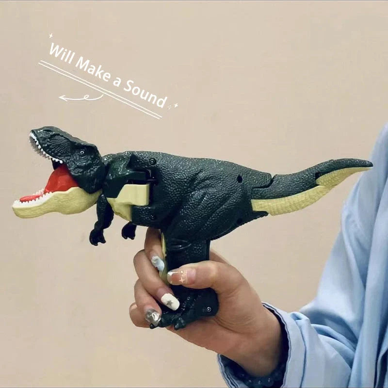 Battery-free green telescopic spring swing dinosaur toy for children