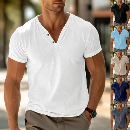 Men's summer cotton t-shirt in various colours, perfect for casual and beach wear