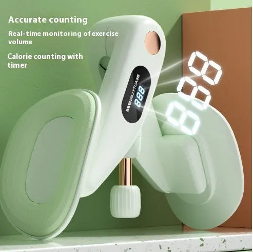 Pelvic floor muscle trainer with electronic counter in grey colour