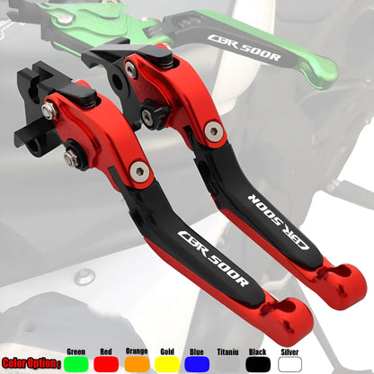 CNC foldable telescopic brake clutch horn levers for Honda CBR500R 2013 onwards, T6061 alloy, anodised, pair