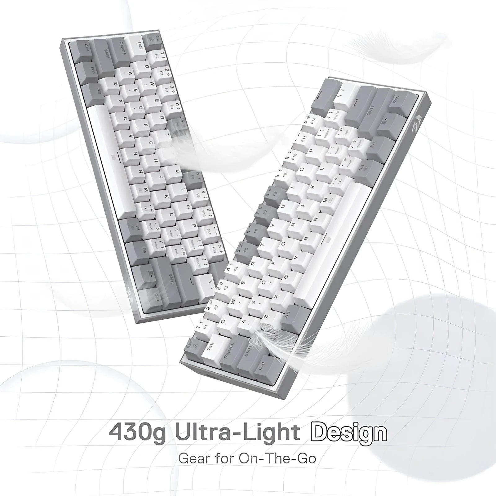 K617 RGB mechanical keyboard with multimedia keys in white pink colour option