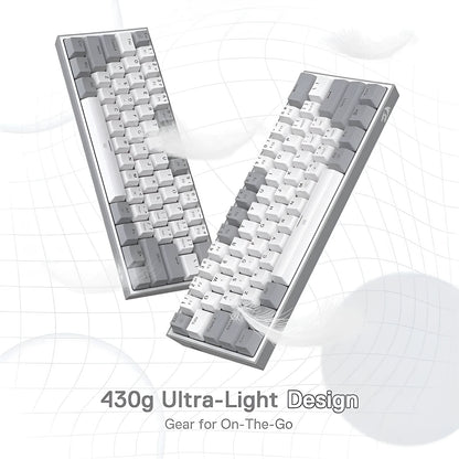 K617 RGB mechanical keyboard with multimedia keys in white pink colour option