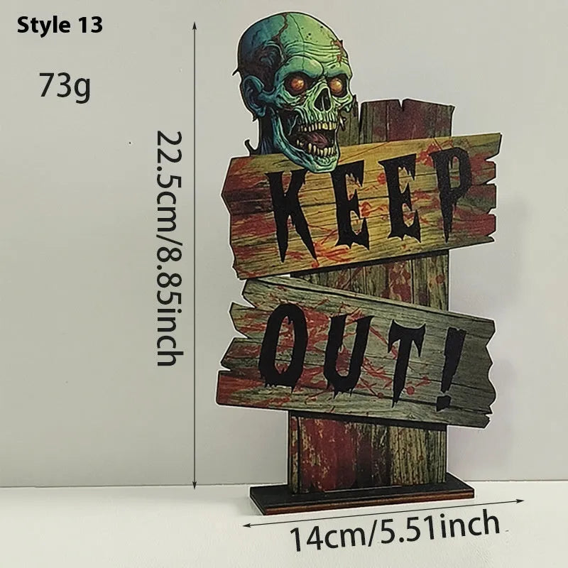 Wooden European style retro creative Halloween tabletop ornament decoration