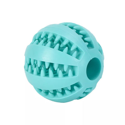 Vibrant watermelon-coloured rubber dog molar toy for durable chewing fun