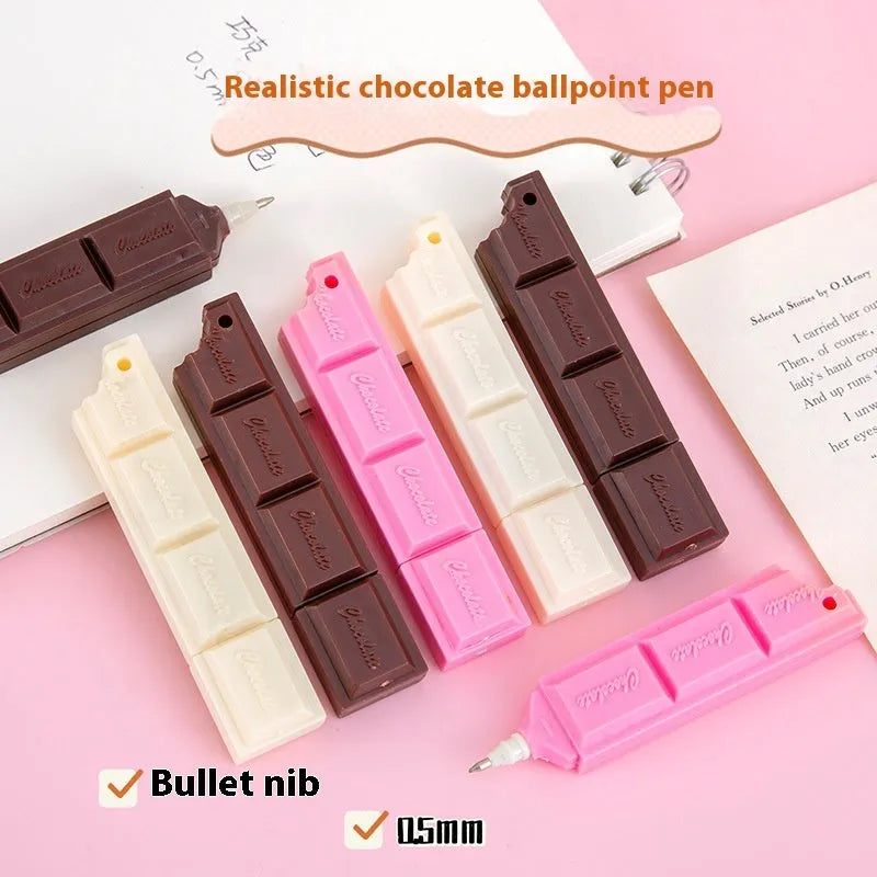Chocolate-themed cartoon simulation ballpoint pen with 0.5mm bullet tip