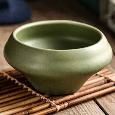 Ceramic tall bowl with Edo pattern, 15cm height, microwave-safe porcelain for soups and noodles