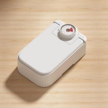 White automatic pet feeder with timer display, ice crystal cooling box, and modular connectors.