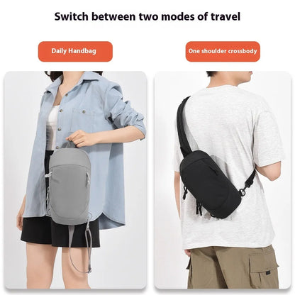 Nylon outdoor crossbody sports bag with mobile phone compartment in multiple colour options