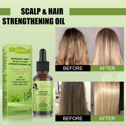 59ml rosemary mint hair growth fluid bottle with natural plant extract formula for scalp massage treatment