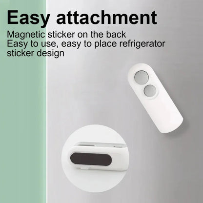 Handheld white heat sealer with magnetic back and cutter blade for sealing food bags