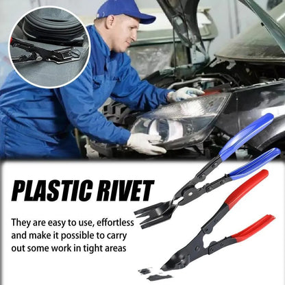 Blue automotive separator pliers for door panel and interior clamp removal, 240mm length