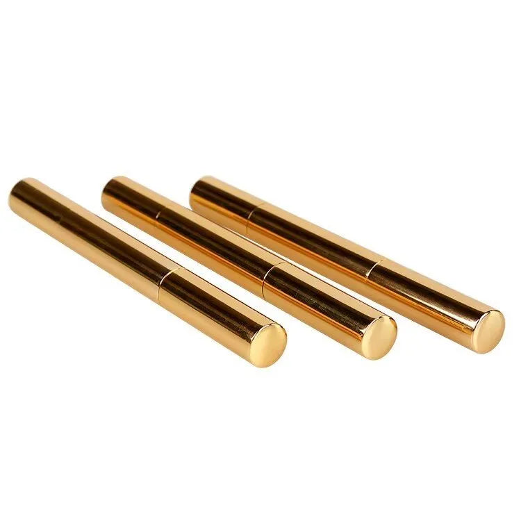 Teeth whitening pen with brush applicator in plastic white and gold aluminium case options