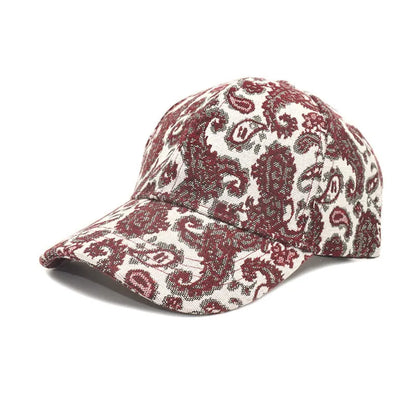 Paisley pattern printed baseball cap in medium 56-58cm size with polyester fabric