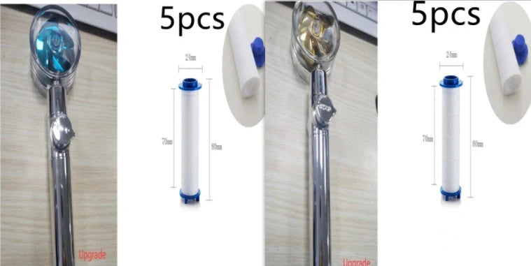 Turbo Propeller Shower Head with 360° fan extension and holder for a luxurious shower experience