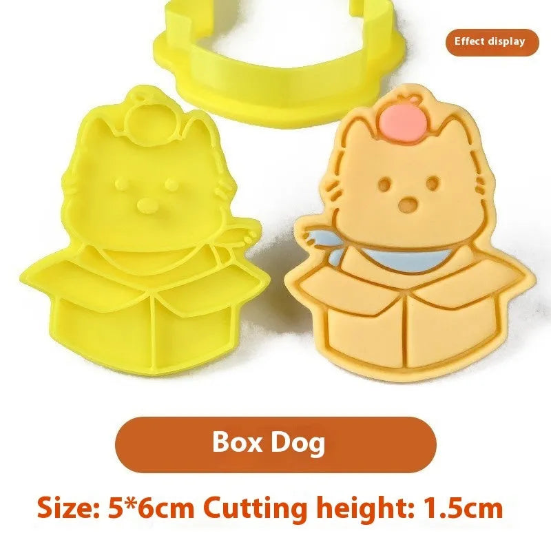 Three-dimensional puppy biscuit mould showing raised details for creating themed baked goods with seven design options