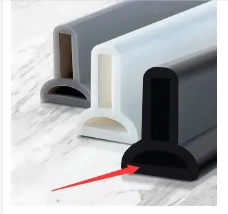Flexible TPE waterproof strip for bathroom floor water blocking in black, grey or white colours
