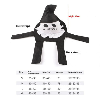 Halloween dog costume in ghost or pumpkin ghost design with PP cotton material