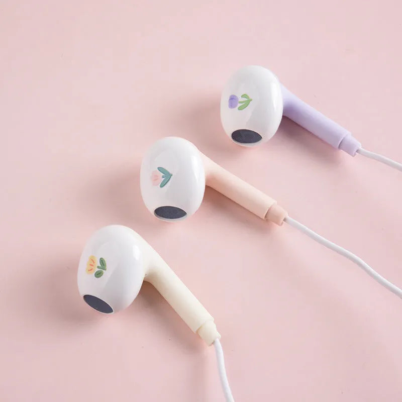 Wired in-ear earphones with round hole or Type-C interface, ABS cable, for mobile phone and computer