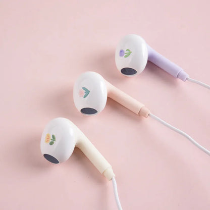 Wired in-ear earphones with round hole or Type-C interface, ABS cable, for mobile phone and computer