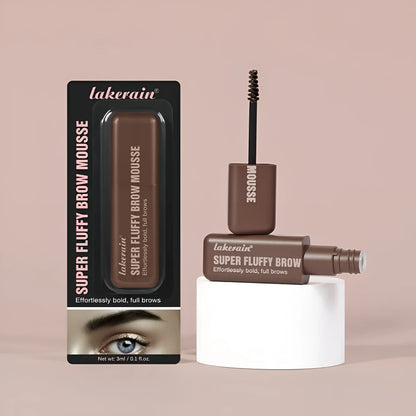 Eyebrow cream mousse in packaging with six shade options for long-lasting, three-dimensional brow definition.