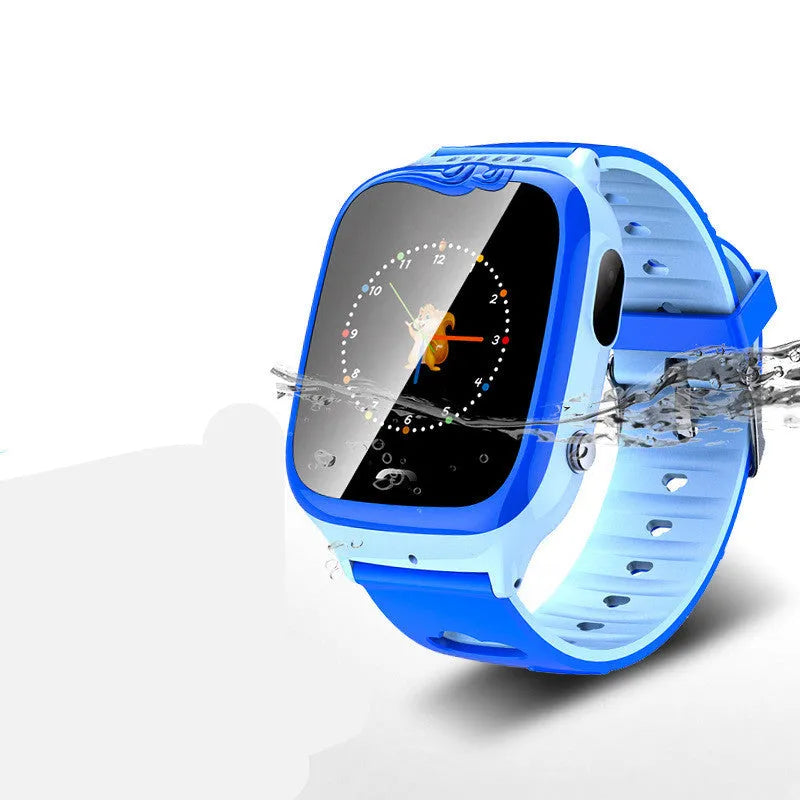 Children's smart positioning phone watch with silicone wristband and touchscreen display